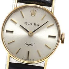 ROLEX Orchid 2671 K18YG Cal.1400 Silver Dial Hand Winding Ladies Watch_945528