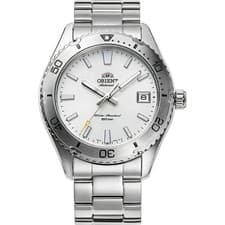 Orient Mako 40mm White Dial Steel Mens Automatic Watch RA-AC0Q03S30B