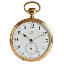 OMEGA Pocket watch open face rose gold 14KT Very Rare