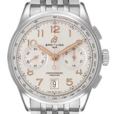 Breitling Premier B01 Chronograph 42 Steel Mens Watch AB0145 Box Card