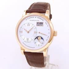 A.Lange & Sohne Lange 1 Moon Phase 18k Rose Gold Manual Silver Men Watch 192.032