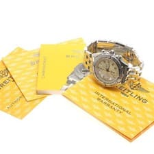 BREITLING CHRONOMAT A13352 39mm SS Beige Dial Automatic Chronograph Date #C466