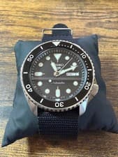 Seiko 5 Sports SRPD55K1 Watch Used Genuine Metal Bracelet NATO Strap From Japan