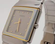 【NEAR MINT】 Rado DiaStar 152.0332.3 Square Quartz Silver Grey Dial Men's Watch