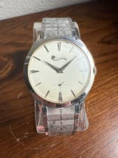 Lucien Piccard 14K Solid White Gold Vintage Manual Wind Watch Runs (13g~ Case)