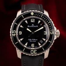 2020 Blancpain Fifty Fathoms Titanium Auto 45mm Black Dial Watch 5015-12B30-B52A