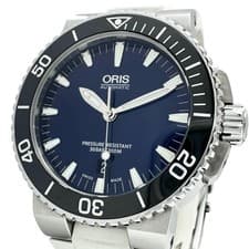 Oris Aquis Date 01 733 7653 Box/Owned Back Skeleton SS/Rubber Automatic