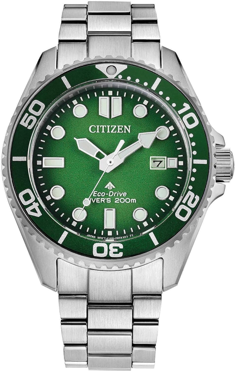 Citizen Men's Promaster Solar Watch Green Dial Stainless Steel Strap BN0269-50W