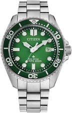 Citizen Men's Promaster Solar Watch Green Dial Stainless Steel Strap BN0269-50W