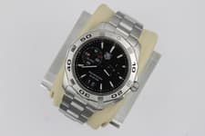 Tag Heuer WAP111Z.BA0831 Mens Aquaracer Series Quartz Alarm Watch Black Silver
