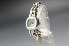 [Exc+5] Obrey Solid Silver Curb Chain Bracelet Quartz Women’s Watch