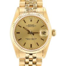 Rolex Datejust 31mm 18K Solid Yellow Gold Champagne Jubilee Automatic Watch