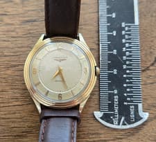 Vintage 10K Gold Filled WORKING, Longines 19AS Automatic Watch.  Very clean.