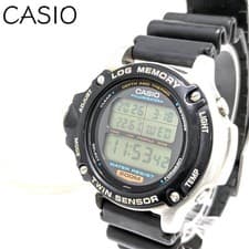 CASIO TwinSensor Diving King Watch 200m Black Silver Authentic