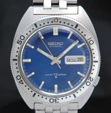 SEIKO AUTOMATIC DIVER Men's WATCH Blue Dial Gene Krantz 6106B 6106-8100 VTG 1968