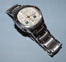 BULOVA MEN'S BRECKENRIDGE ACCUTRON WHITE DIAL GOLD ACCENT ALARM CHRONOGRAPH