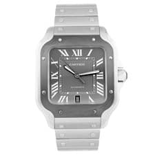 Cartier Santos Stainless Steel Gray Dial 39mm WSSA0037 Full Set