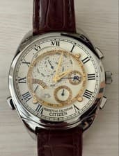 Citizen Campanola Quartz Watch AG6200-07 Perpetual Calendar 43mm Ivory Dial