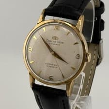 Orient U130271 Wristwatch 14K Gold Filled Black Dial Timepiece Genuine
