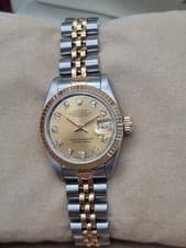 Rolex Lady-Datejust 69173 Women's Two Tone Fluted Golden Diamond Dial Full 1992