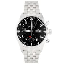IWC Pilot's Watch Chronograph Stainless Steel Black Dial 43mm IW378002 Full Set