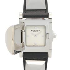 HERMES Medor Wrist Watch ME3.210 Quartz Stainless Steel Leather belt Used Women