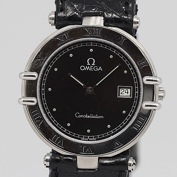 Omega Constellation Date Black Dial Wristwatch 18105010 Mens Authentic