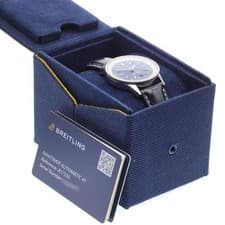 BREITLING NAVITIMER 41 A17326 41mm SS Leather Navy Dial Automatic Date #C247