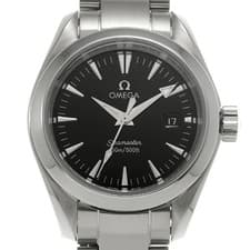 OMEGA Seamaster Aqua Terra Quartz 2577.50 Black Ladies Watch #W2389