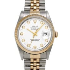 ROLEX Datejust 16233G white/diamond WATCH 721638