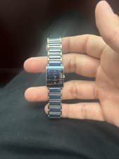 Rado Watch Blue On Gold look Very Good condition As Is Fits size 7” Wrist
