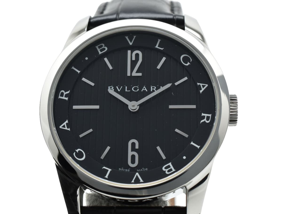BVLGARI Solo tempo Watches ST37S  Black Dial Stainless Steel Quartz Analog