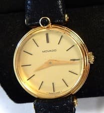 Movado by Zenith Solid 18K Yellow Gold Case 17J 305 Type Ladies Wrist Watch