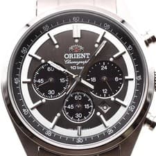 Orient TX00-C0-B Quartz Chronograph Wristwatch Black Dial Discontinued Authentic