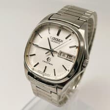 Citizen Crystalon Day Date Square Men's Watch Battery Replaced Authentic