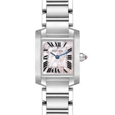 Cartier Tank Francaise Small Steel Mother of Pearl Ladies Watch W51028Q3