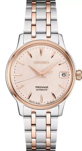 Seiko Presage Automatic Pink Dial Two-Tone Stainless Steel Women’s Watch SRPF54
