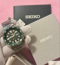 Seiko 5 Sports Automatic Watch Green Used From Japan