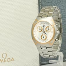 *N MINT w/Box* Vintage OMEGA Seamaster Polaris Cal.1675 Qz Chronograph 37mm Mens