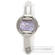 Gucci 1400L Bangle Watch Stainless Steel Pink Shell Round Face