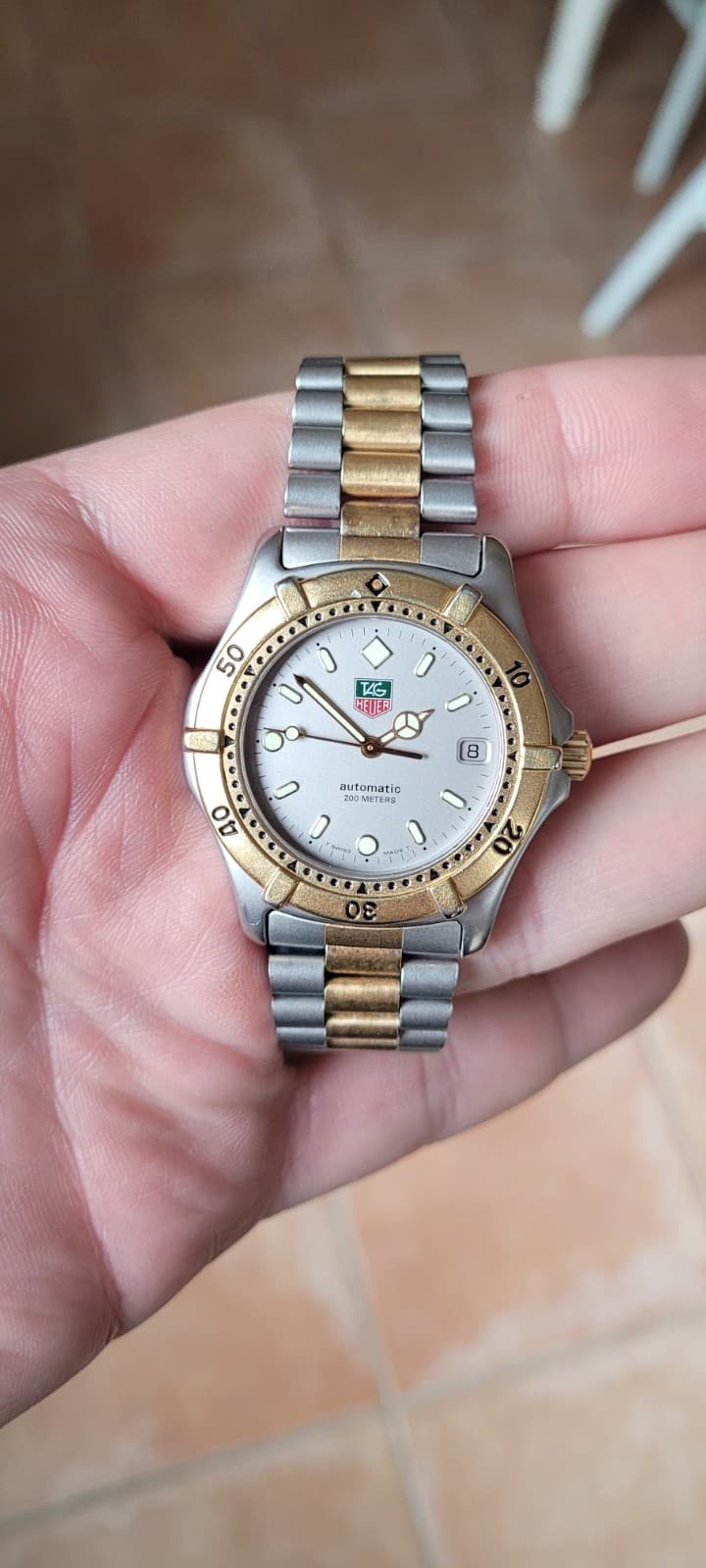 TAG Heuer 665.006 Mens 2000 Series Automatic Watch Gold Grey Silver 304/3 BB0304