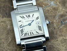 CARTIER Tank Francaise Medium model 25mm Quartz Steel Silver Roman Dial 2465