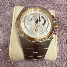 Seiko Arctura Kinetic Chronograph Silver Gold Stainless Steel Wristwatch