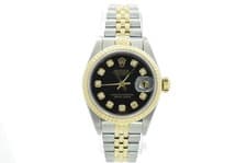 Rolex Wristwatch Lady-Datejust 26mm 69173 Black Diamond Dial 1998 - Box & Paper