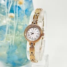 Agete Diamond Solar Round Watch Pink Gold 16cm Used