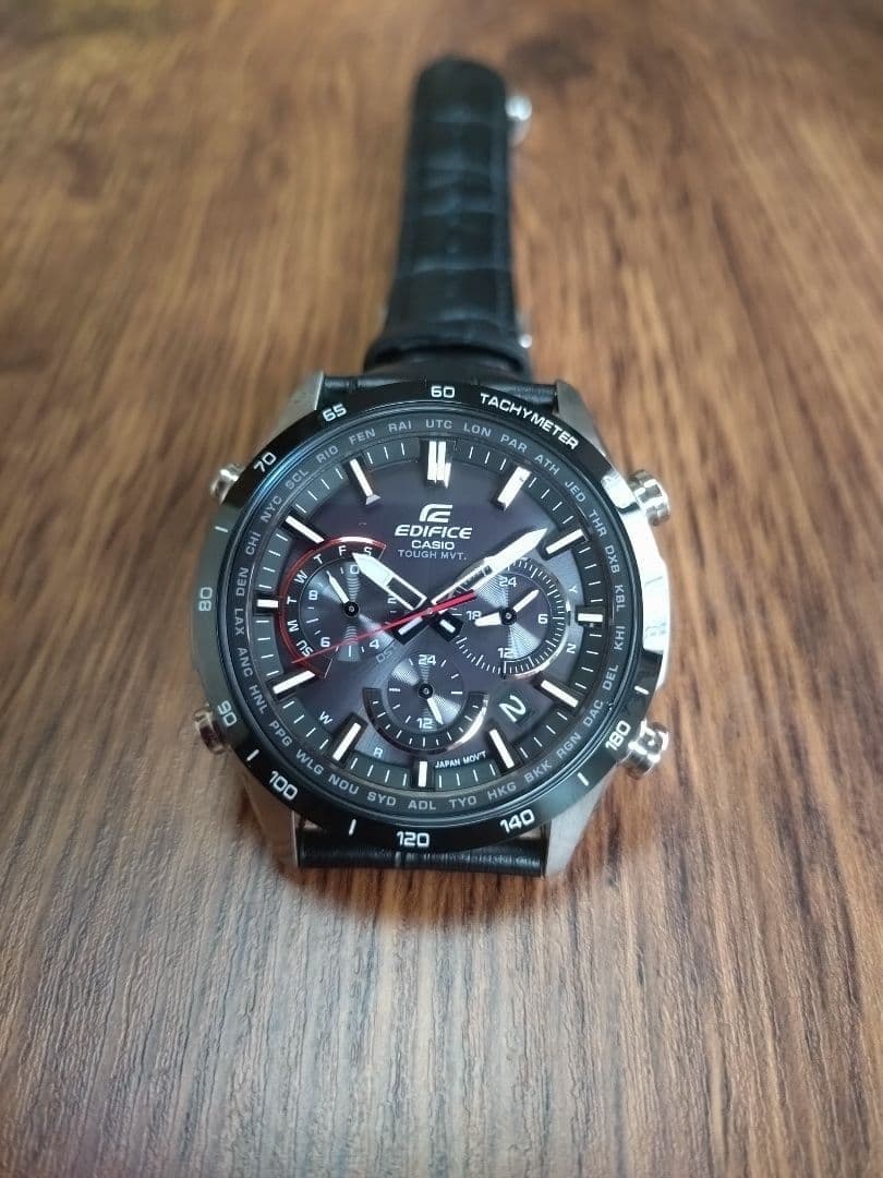 CASIO Edifice EQW-T650BL-1AJ Solar Watch Black Leather Band