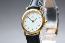 Vintage 1990s Omega De Ville Classic 595.0097.2 White Women's Quartz [Near Mint]