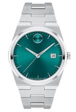 MOVADO BOLD QUEST 3601222 GREEN DIAL SILVER  BRACELET SWISS 40MM MENS WATCH