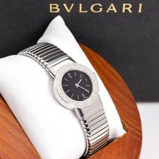 Bulgari Tubogas Bangle Watch Quartz Battery Included Used Vintage Boxed #1