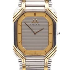 Seiko Credor 2F70-5480 18KT Gold SS Quartz Mens Watch New Battery Luxury Vintage